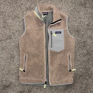 Patagonia Retro Pile Fleece Vest - Tan and Gray